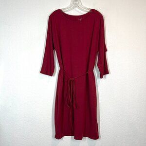 Garnet Hill Red Midi Dress Pockets Medium
